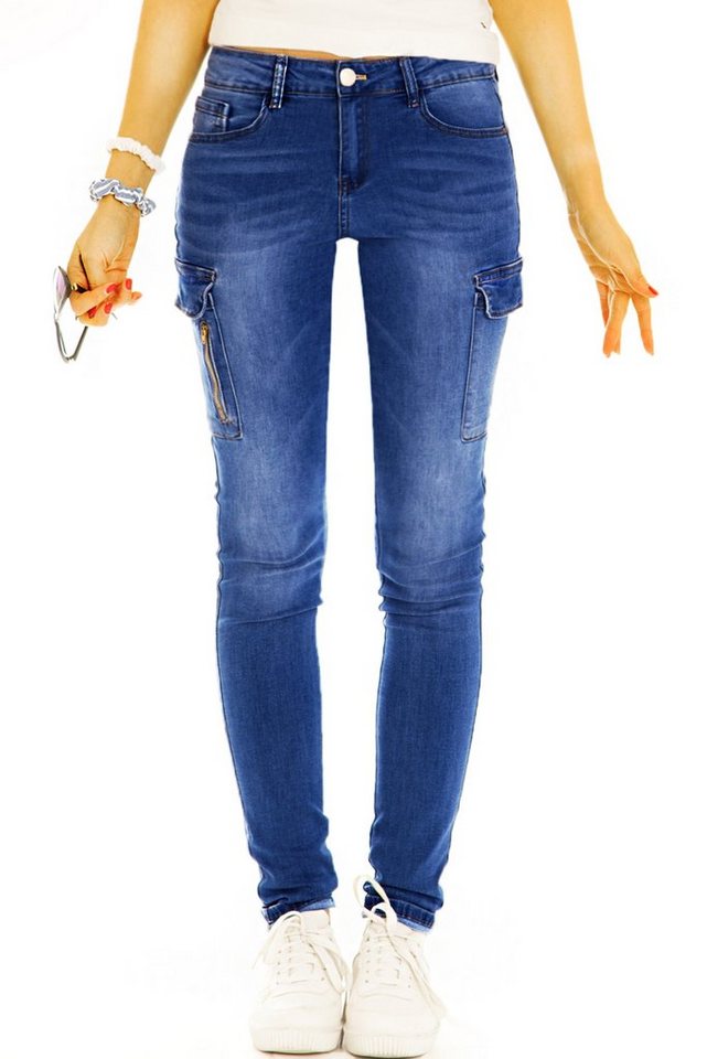 be styled Cargojeans Hüftige Cargohose bequeme Hose im Slim Fit Look - Damen - j1L-1 Cargostyle von be styled