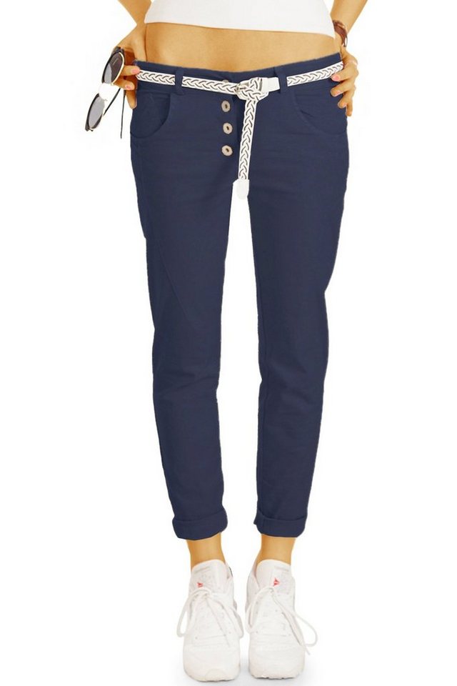 be styled Chinohose Stoffhosen mit Gürtel - legere hüftige Chinohosen - Damen - h18a in Unifarben von be styled