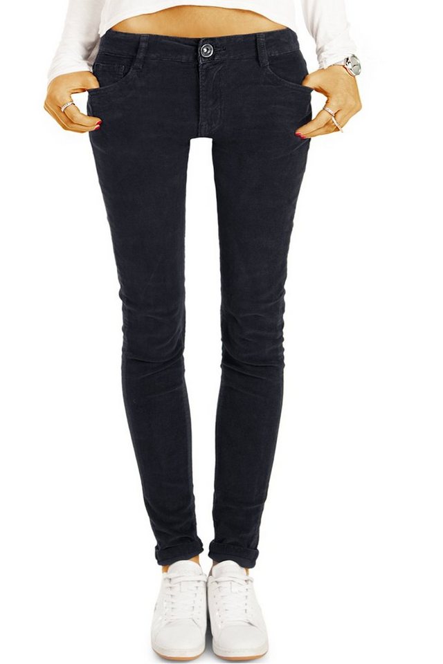 be styled Cordhose Damen Cordjeans Hüfthosen stretch Röhrenhosen j1i push up effekt von be styled