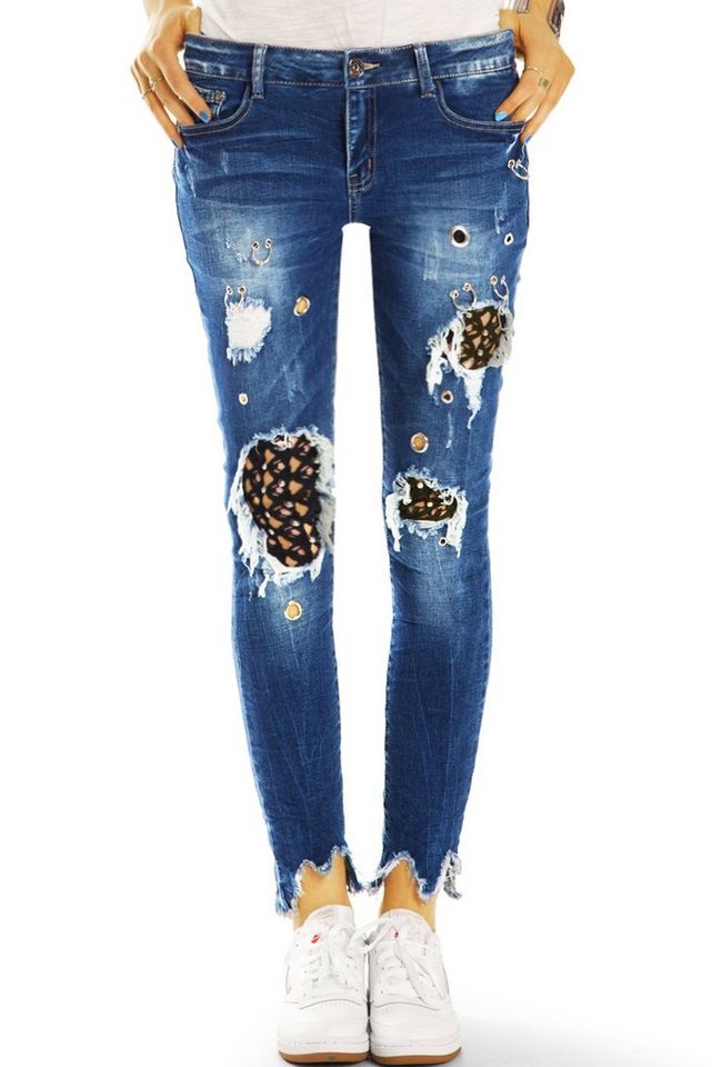 be styled Destroyed-Jeans Skinny Jeans Röhrenjeans, ausgefallene Hose Used-Optik - Damen - j15p mit Stretch-Anteil, 5-Pocket-Style von be styled