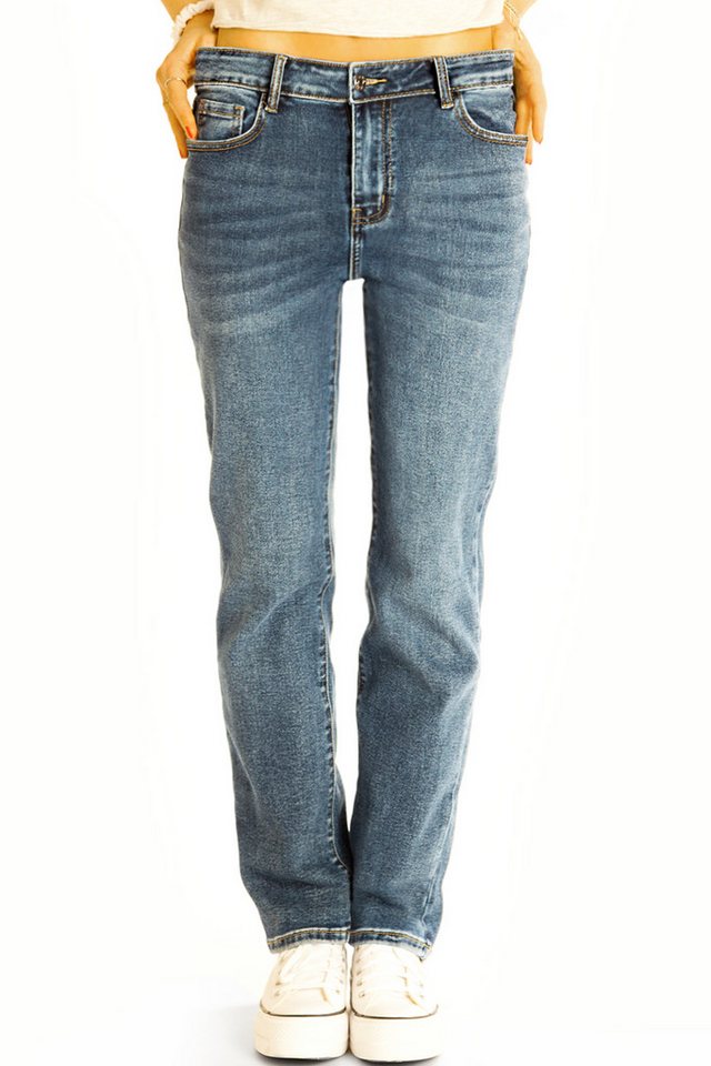 be styled Gerade Jeans Regular fit Jeans gerade geschnittene dunkelblaue Hose – Damen - j46k von be styled