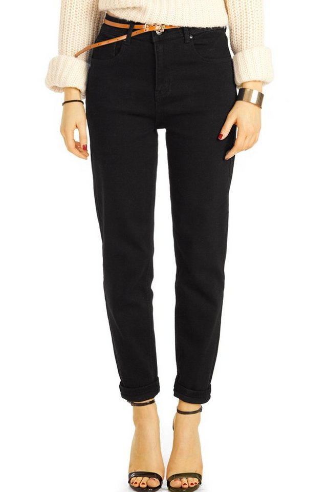be styled High-waist-Jeans Schwarze High Waist Jeans, Mom Jeans Hose - Damen - j13k-3 mit Stretch-Anteil von be styled