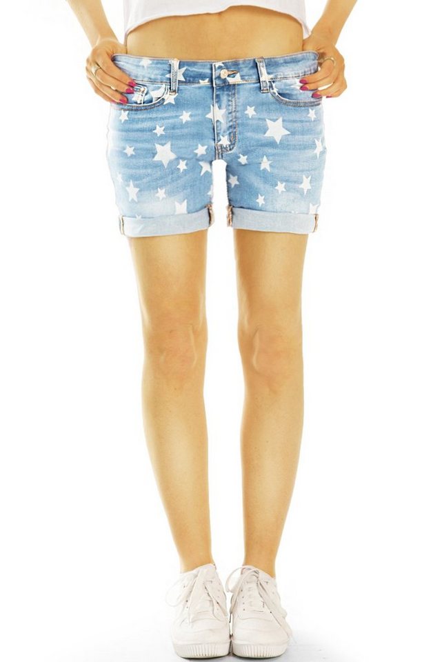 be styled Hotpants Jeans Shorts kurze Hosen Hotpants mit Sternenprint - Damen - j60k mit Stretch-Anteil von be styled
