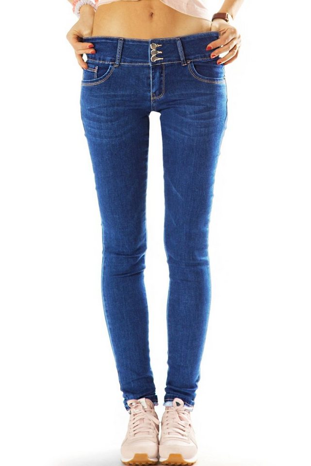 be styled Low-rise-Jeans Röhrenjeans Hüftjeans Skinny Low Waist Hose - Damen - j3e-1 5-Pocket-Style von be styled