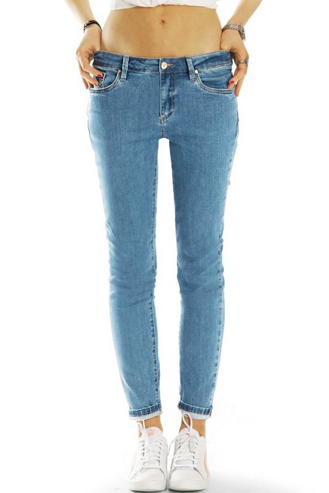 be styled Röhrenjeans Medium Waist Röhrenjeans Stretch Hose in denimlblau - Damen - j16p-3 mit Stretch-Anteil von be styled