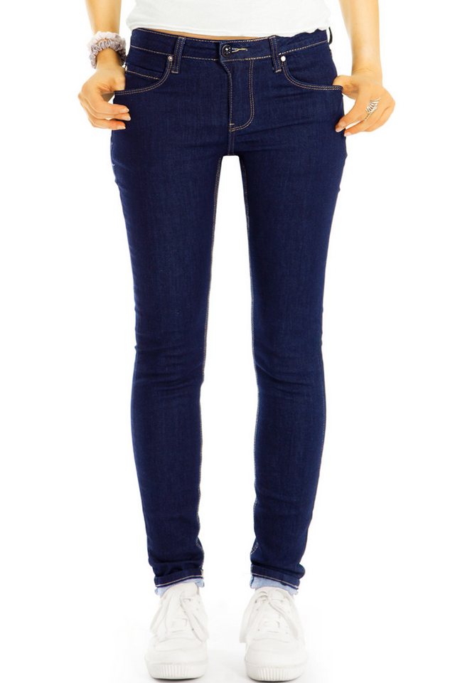 be styled Röhrenjeans Mid Waist Röhrenjeans Skinny Fit Stretch Hose - Damen - j11e-1 mit Stretch-Anteil von be styled