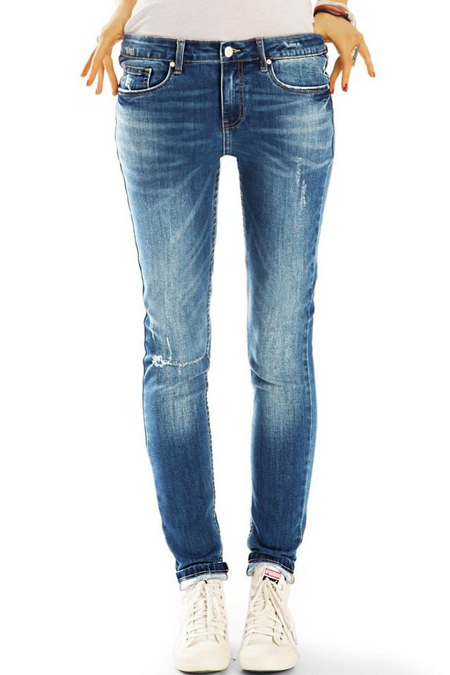 be styled Röhrenjeans Röhrenjeans Skinny Jeans Medium Waist Jeans Hose - Damen - j30k-1 mit Stretch-Anteil, 5-Pocket-Style von be styled