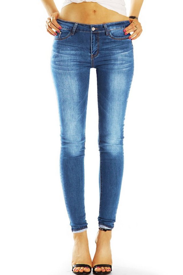 be styled Röhrenjeans Röhrenjeans enge Skinny Medium Waist Hose - Damen - j51k 5-Pocket-Style, mit Stretch-Anteil von be styled