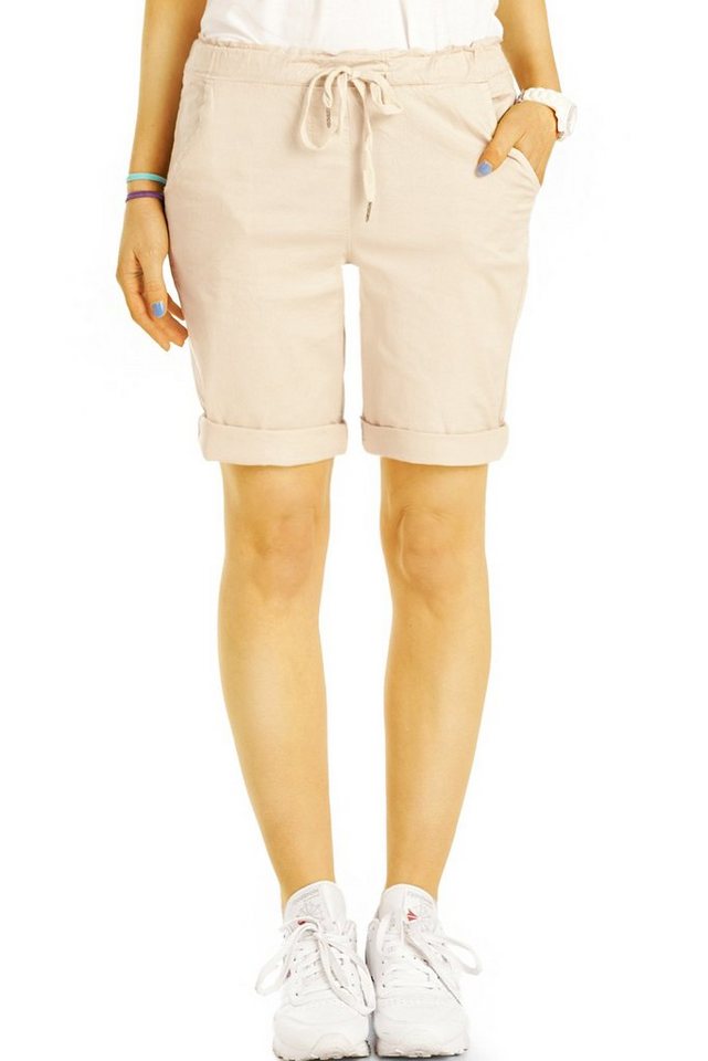 be styled Shorts Chino Stoff Shorts - Kurze lockere Hosen mit Kordelzug - Damen - h28a mit Kordelzug, in Unifarben, mit elastischem Bund von be styled