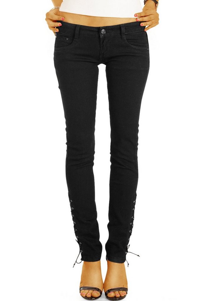 be styled Skinny-fit-Jeans Super Low Waist Hüftjeans Hose zum schnüren, enger Schnitt, niedrige Leibhöhe - Frauen - j22p Schnürung am Bein von be styled