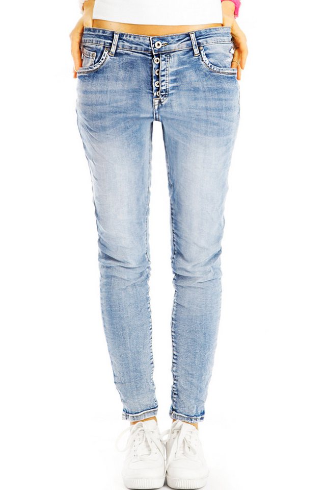 be styled Slim-fit-Jeans Slim fit Hüftjeans hellblaue stretch low waist Hosen - Damen - j10k-3 mit Stretch-Anteil von be styled