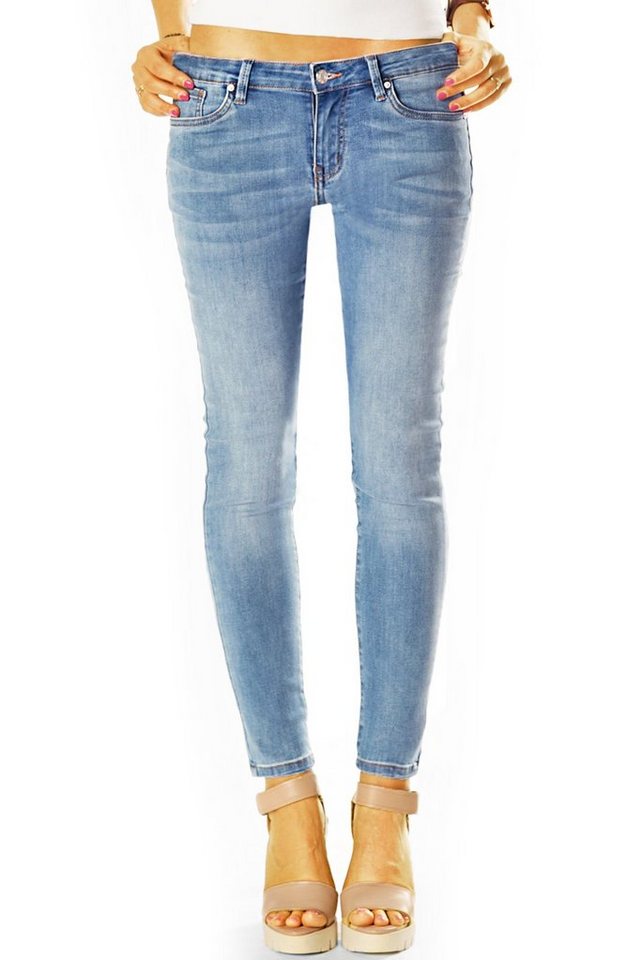 be styled Slim-fit-Jeans medium waist slim Jeans hellblaue Jeans stretch Hosen - Damen - j41L-1 von be styled