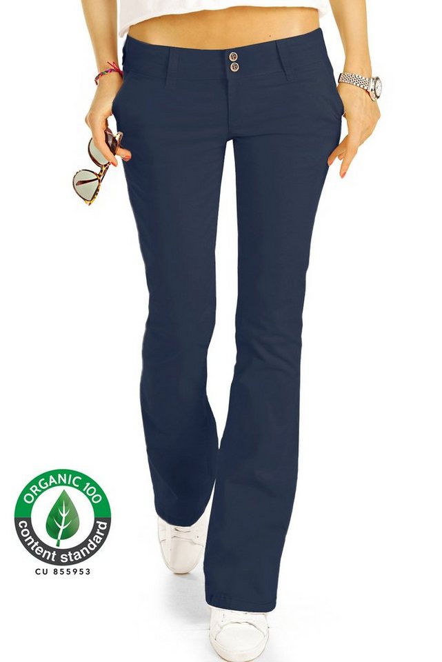 be styled Stoffhose Hüfthosen Damen Bootcut Bio Fair Chinohosen - BIO-7 mit Stretch-Anteil, Bio-Baumwolle von be styled