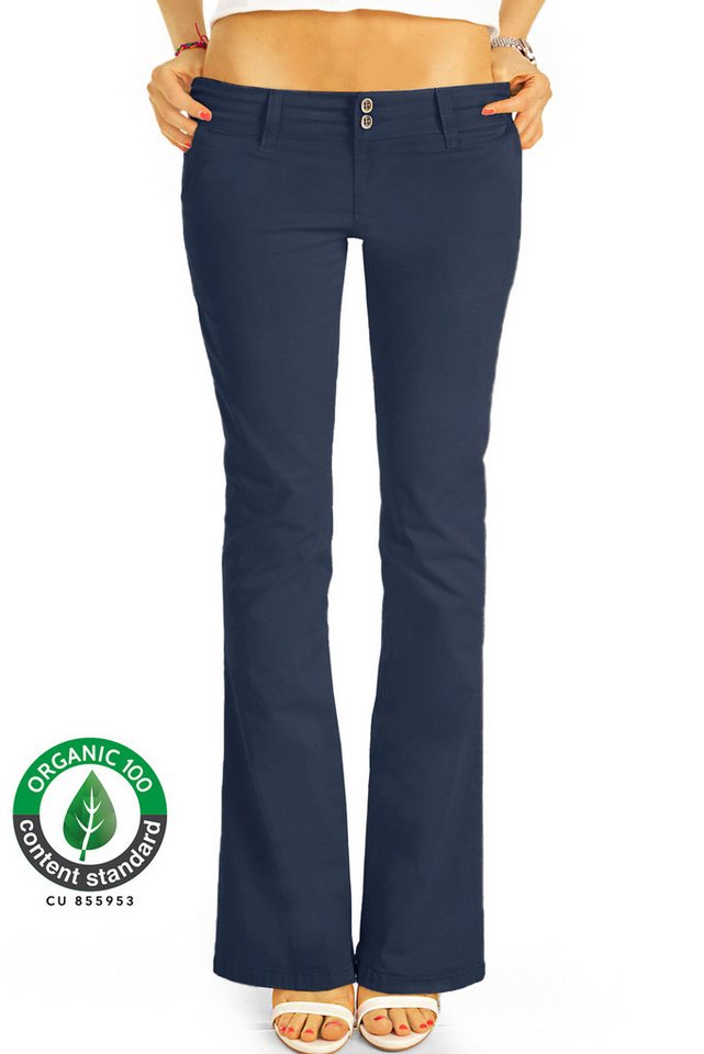 be styled Stoffhose Premium Bootcut Stoffhosen, Bio Baumwolle Hüfthosen, Damen -BIO-7 mit Bio Baumwolle von be styled