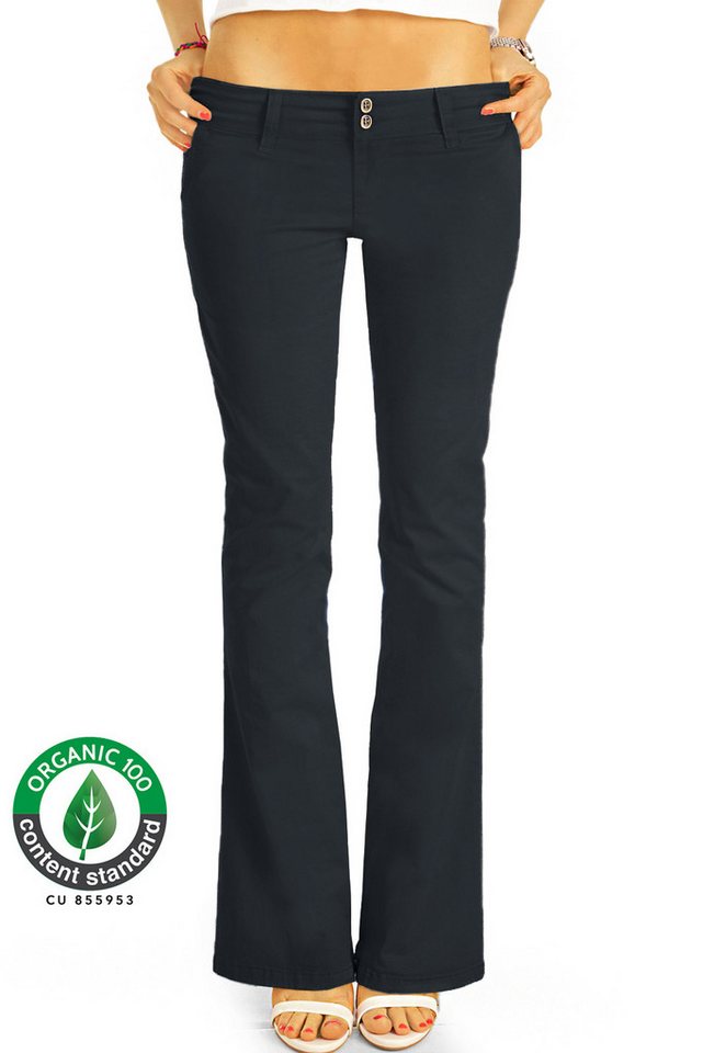 be styled Stoffhose Premium Bootcut Stoffhosen, Bio Baumwolle Hüfthosen, Damen -BIO-7 mit Bio Baumwolle von be styled