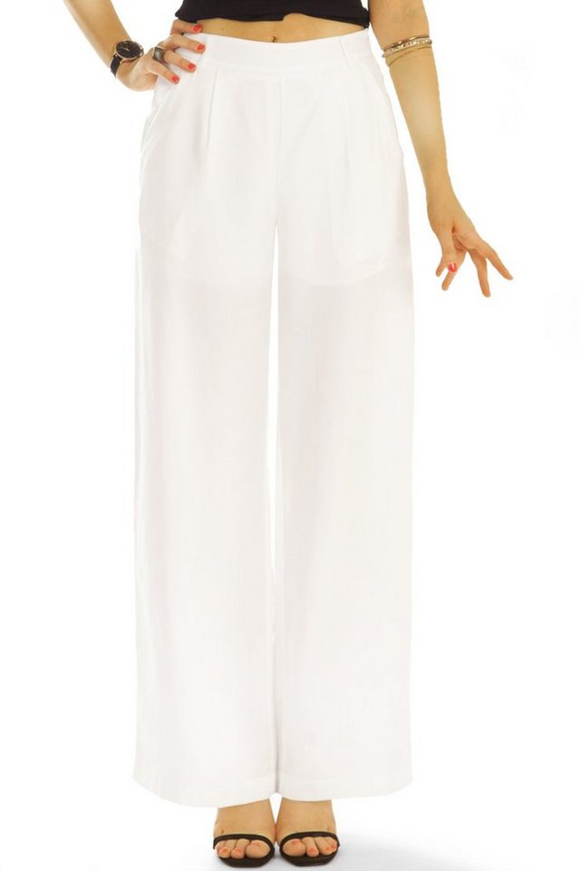 be styled Stoffhose Stoffhosen, weit geschnittene Bundfalten Hosen bequem - Damen - j43g-2 in Unifarben von be styled