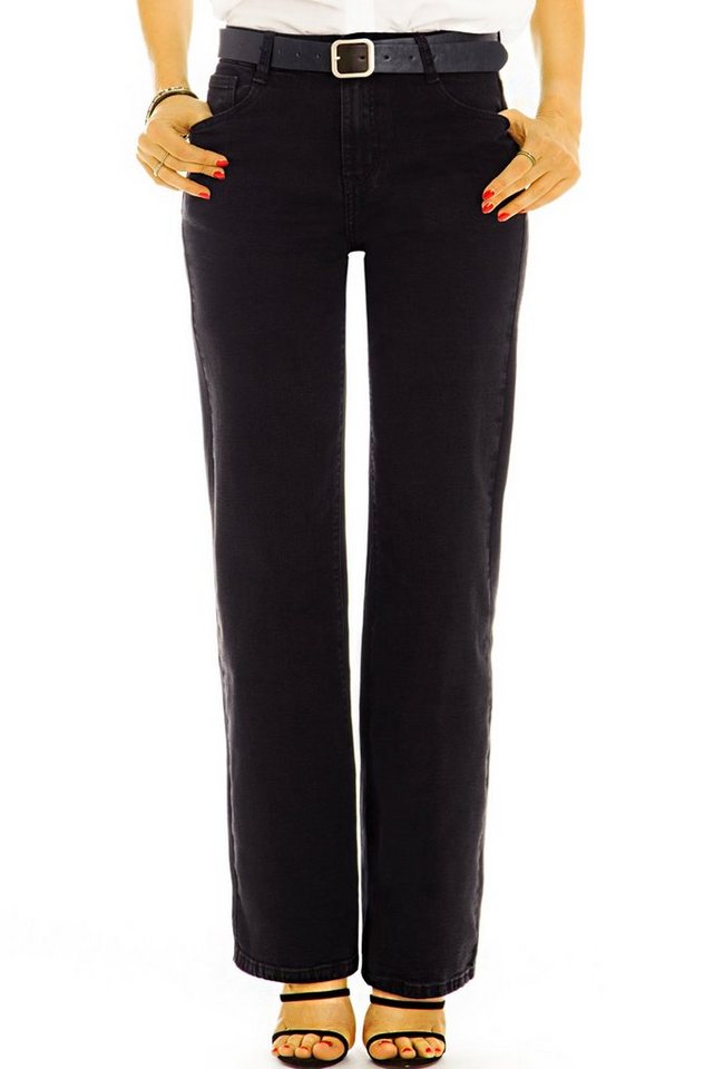 be styled Straight-Jeans Medium waist straight cut Jeans regular stretch Hosen - Damen - j18e-1 mit Stretch-Anteil von be styled