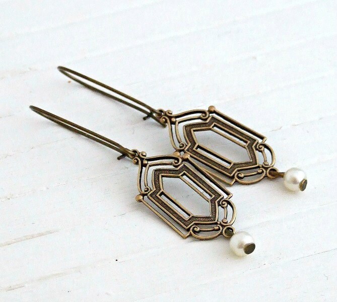 Art Deco Ohrringe ..deco Ohrringe, Vintage Stil Perlenohrringe, Lange Art Deco Ohrringe ..deco Ohrringe, Vintage Stil Perlenohrringe, Lange von beadishdelight