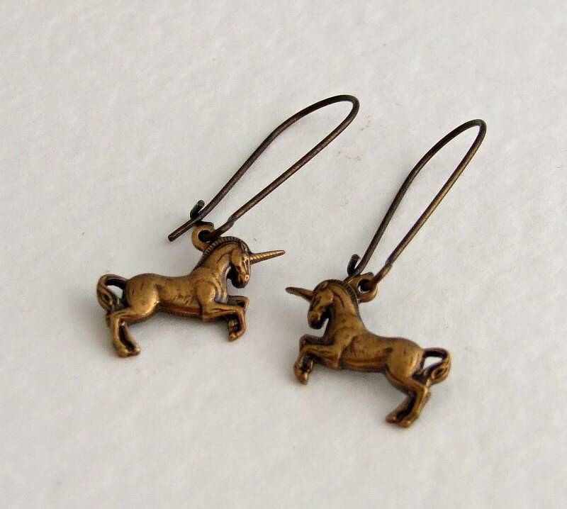 Einhorn Ohrringe .. Bronze Ohrringe, Pferd Mythisch, Pegasus Einhorn Ohrringe .. Bronze Ohrringe, Pferd Mythisch, Pegasus von beadishdelight