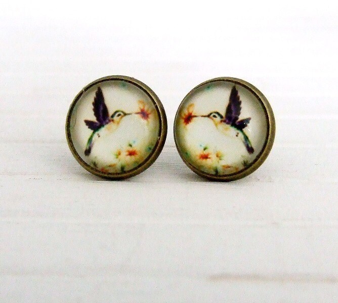 Kolibri Ohrringe .. Vogel Ohrringe, Glas Ohrstecker, Schmuck, Kleine Post Kolibri Ohrringe .. Vogel Ohrringe, Glas Ohrstecker, Schmuck, Kleine Post von beadishdelight