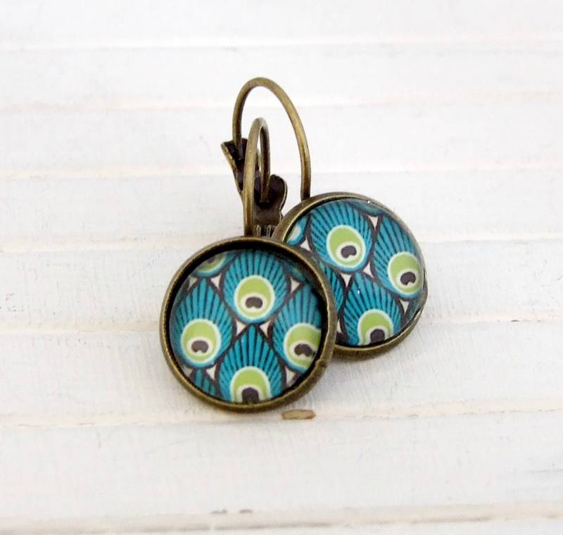 Pfau Ohrringe .. Feder, Jugendstil, Boho Pfau Ohrringe .. Feder, Jugendstil, Boho von beadishdelight