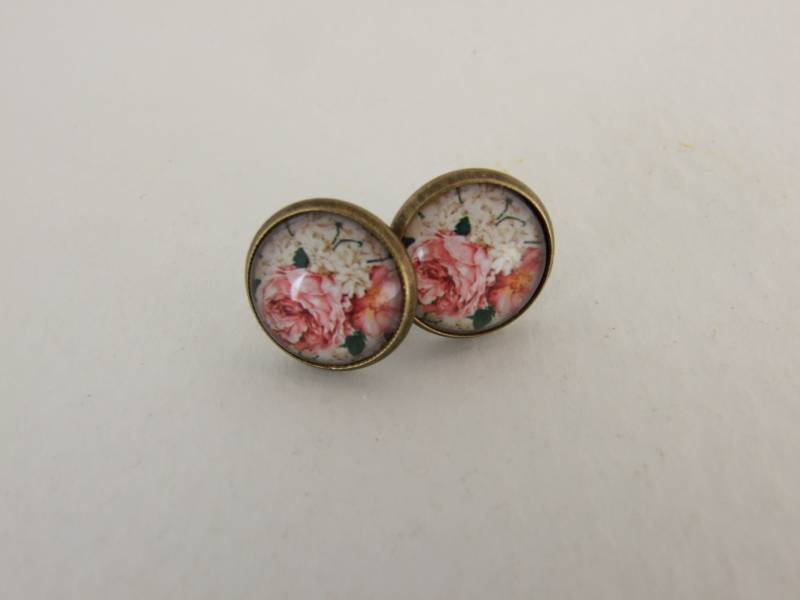 Rosa Rose Ohrringe ...pinke Blume, Vintage Rose, Blumenohrringe Rosa Rose Ohrringe ...pinke Blume, Vintage Rose, Blumenohrringe von beadishdelight