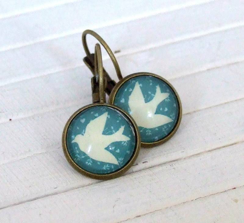 Schwalben Ohrringe .. Blaue Vogel von beadishdelight