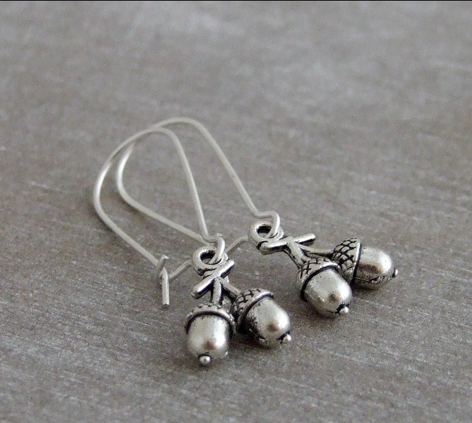 Silber Eichel Ohrringe ... Vergoldet Ohrringe, Herbst, Natur Silber Eichel Ohrringe ... Vergoldet Ohrringe, Herbst, Natur von beadishdelight