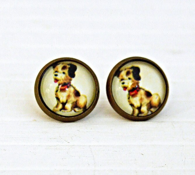 Vintage Hund Ohrringe .. Niedlichen Hund, Kitsch Ohrringe Vintage Hund Ohrringe .. Niedlichen Hund, Kitsch Ohrringe von beadishdelight