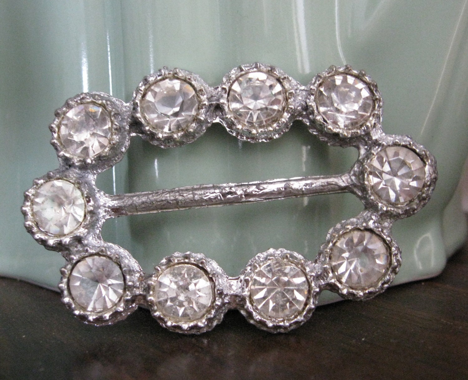 Vintage Strass Schärpe Gürtelschnalle von beadjewelledfindings