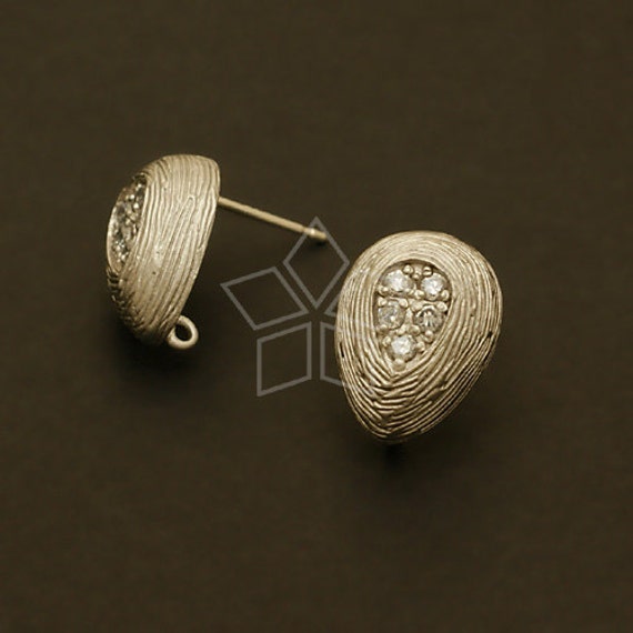 Si-159-Ms/2 Stück - Juwel Masken Ohrringe, Matt Versilberte Ohrstecker, 925 Sterling Silber Stecker 10 Mm X 14 von beadsmaker