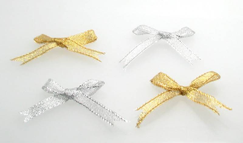10 Süße Metallic Silber Oder Gold Organza Band Bögen Ideal Für Die Dekoration Einladungskarten 10 Süße Metallic Silber Oder Gold Organza Band Bögen Ideal Für Die Dekoration Einladungskarten von beadsngem