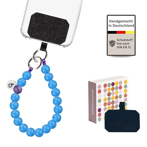 beadstars® Handykette kurz aus Holzperlen | Universal Handyanhänger für alle Smartphones | Handmade in Germany | kompatibel mit iPhone, Samsung u.a. | ideal als Geschenke für Frauen (Fantasy) von beadstars