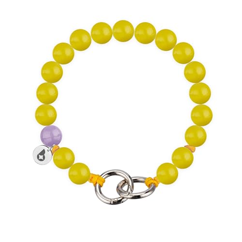 beadstars Perlen Handykette kurz oder Schlüsselanhänger mit Karabiner (25cm) - Ideal für Autoschlüsselanhänger, Schlüsselband, Handyanhänger kompatibel mit iPhone & Samsung (Sunshine) von beadstars