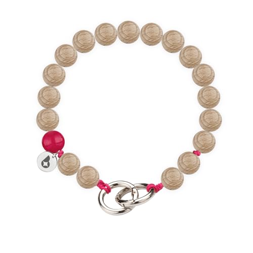 beadstars Perlen Handykette kurz oder Schlüsselanhänger mit Karabiner (25cm) - Ideal für Autoschlüsselanhänger, Schlüsselband, Handyanhänger kompatibel mit iPhone & Samsung (Wood & Berry) von beadstars