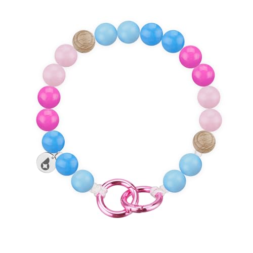 beadstars Perlen Handykette kurz oder Schlüsselanhänger mit Karabiner (25cm) - Ideal für Autoschlüsselanhänger, Schlüsselband, Handyanhänger kompatibel mit iPhone & Samsung (Unicorn) von beadstars