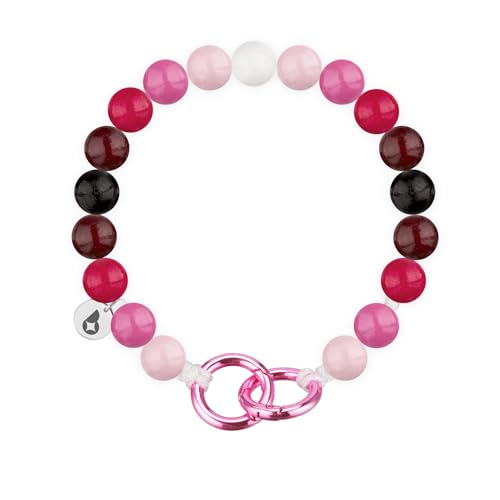 beadstars Perlen Handykette kurz oder Schlüsselanhänger mit Karabiner (25cm) - Ideal für Autoschlüsselanhänger, Schlüsselband, Handyanhänger kompatibel mit iPhone & Samsung (Amarena Delight) von beadstars