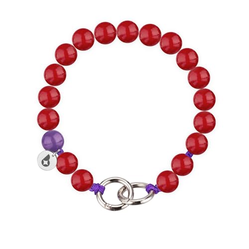 beadstars Perlen Handykette kurz oder Schlüsselanhänger mit Karabiner (25cm) - Ideal für Autoschlüsselanhänger, Schlüsselband, Handyanhänger kompatibel mit iPhone & Samsung (Cherry) von beadstars