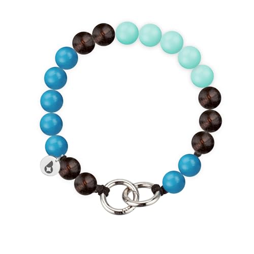 beadstars Perlen Handykette kurz oder Schlüsselanhänger mit Karabiner (25cm) - Ideal für Autoschlüsselanhänger, Schlüsselband, Handyanhänger kompatibel mit iPhone & Samsung (Chocolate on Ice) von beadstars