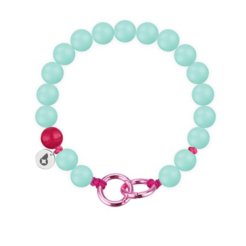 beadstars Perlen Handykette kurz oder Schlüsselanhänger mit Karabiner (25cm) - Ideal für Autoschlüsselanhänger, Schlüsselband, Handyanhänger kompatibel mit iPhone & Samsung (Flamingo) von beadstars