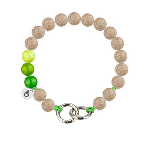 beadstars Perlen Handykette kurz oder Schlüsselanhänger mit Karabiner (25cm) - Ideal für Autoschlüsselanhänger, Schlüsselband, Handyanhänger kompatibel mit iPhone & Samsung (Lime) von beadstars