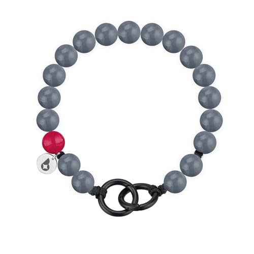 beadstars Perlen Handykette kurz oder Schlüsselanhänger mit Karabiner (25cm) - Ideal für Autoschlüsselanhänger, Schlüsselband, Handyanhänger kompatibel mit iPhone & Samsung (Titanium) von beadstars