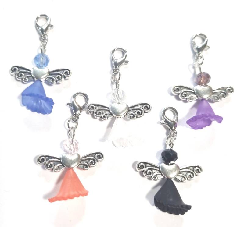Schutzengel 5 Anhänger Fee Perlenengel Set Mehrfarbig Glücksbringer #3 von beadsvision