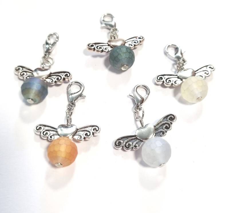 Schutzengel 5 Anhänger Perlenengel Set Mehrfarbig Glücksbringer #4 von beadsvision