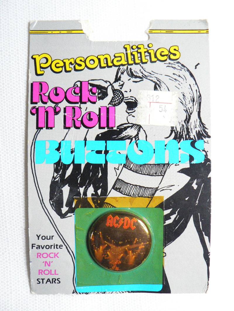 Frühen 80Er Nie Getragen Deadstock, Ac/Dc - Back in Black Album | 1980 Noch Versiegelt Pin/Knopf Abzeichen von beatbopboom