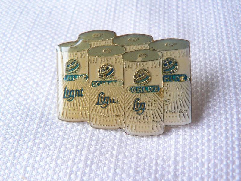 Jahrgang 1970Er Schlitz Light Bier Six Pack Emaille Pin/Taste Abzeichen von beatbopboom