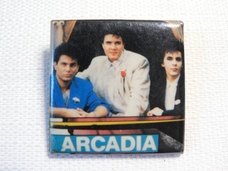 Vintage 80Er Jahre Arcadia | Duran Duran/Roger Taylor Nick Rhodes Simon Le Bon Pin Button Badge von beatbopboom