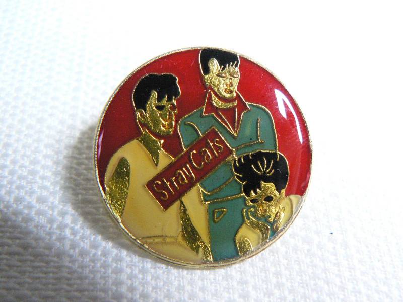 Vintage 80Er Jahre Stray Katzen - Emaille Pin/Button Abzeichen von beatbopboom