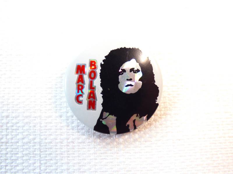Vintage Ende Der 70Er Jahre Marc Bolan - T. Rex Prisma Stil Pin/Button Abzeichen von beatbopboom