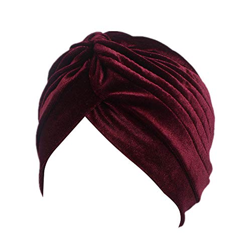 beauty YFJH Plissee Stretch Rüschen Damen Samt Chemo Turban Hut Wrap Cover von beauty YFJH